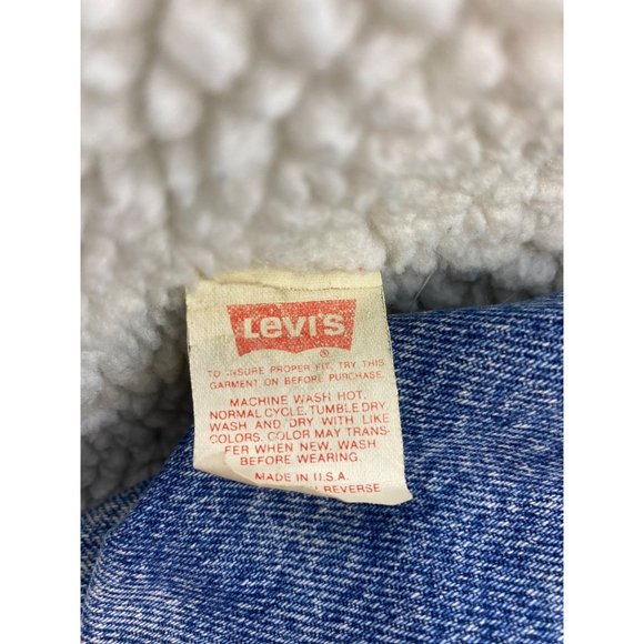 Levi's Jackets & Coats Rare Vintage Levis Sherpa Lined Denim Trucker Jacket Size Large Made